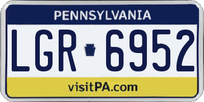 PA license plate LGR6952