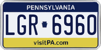 PA license plate LGR6960
