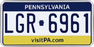PA license plate LGR6961