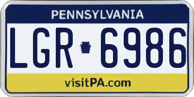PA license plate LGR6986