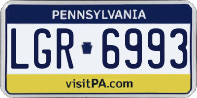 PA license plate LGR6993