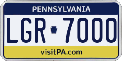 PA license plate LGR7000