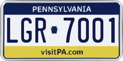 PA license plate LGR7001