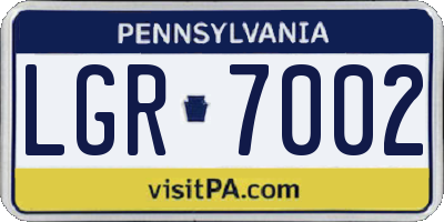 PA license plate LGR7002