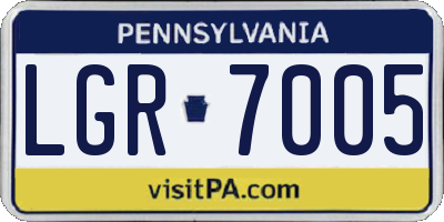PA license plate LGR7005
