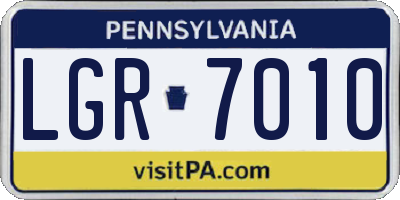 PA license plate LGR7010