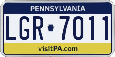 PA license plate LGR7011