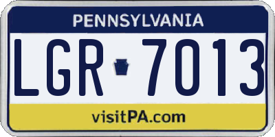 PA license plate LGR7013