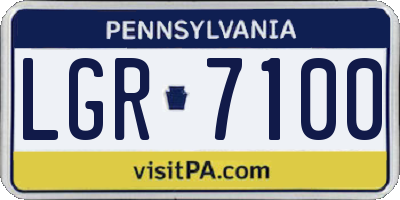PA license plate LGR7100