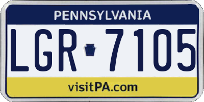 PA license plate LGR7105
