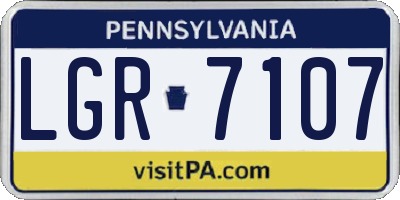 PA license plate LGR7107