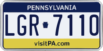 PA license plate LGR7110