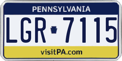 PA license plate LGR7115