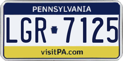 PA license plate LGR7125