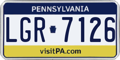 PA license plate LGR7126