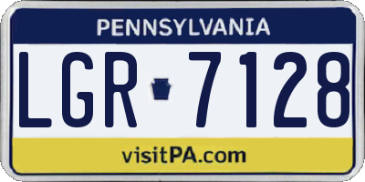 PA license plate LGR7128