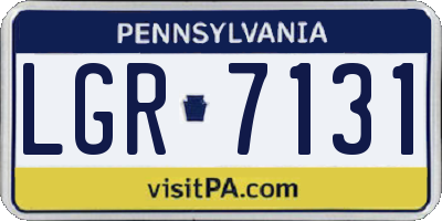 PA license plate LGR7131