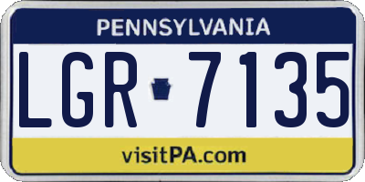 PA license plate LGR7135