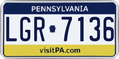PA license plate LGR7136