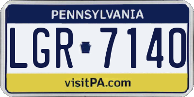 PA license plate LGR7140