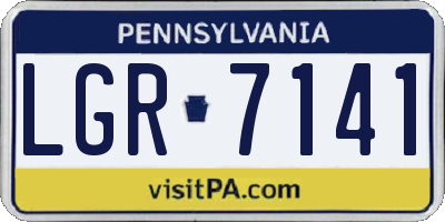 PA license plate LGR7141