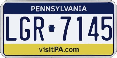 PA license plate LGR7145
