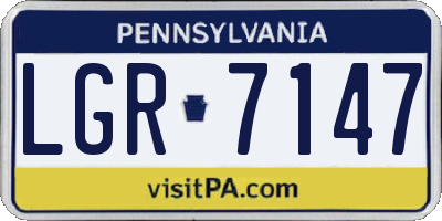 PA license plate LGR7147