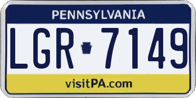 PA license plate LGR7149