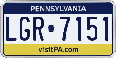 PA license plate LGR7151