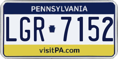 PA license plate LGR7152