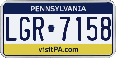 PA license plate LGR7158