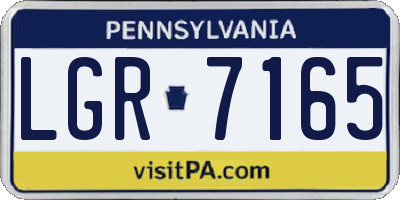 PA license plate LGR7165