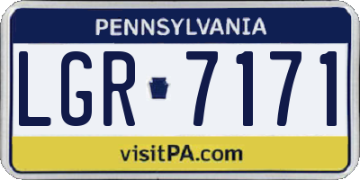 PA license plate LGR7171