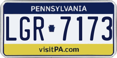 PA license plate LGR7173