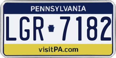 PA license plate LGR7182