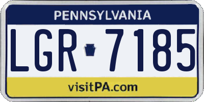 PA license plate LGR7185