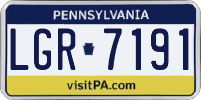 PA license plate LGR7191