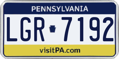 PA license plate LGR7192