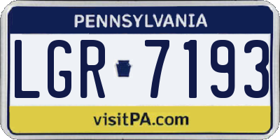 PA license plate LGR7193