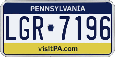 PA license plate LGR7196