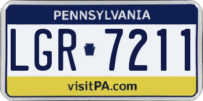 PA license plate LGR7211