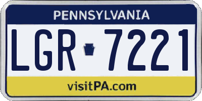 PA license plate LGR7221