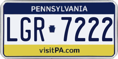 PA license plate LGR7222
