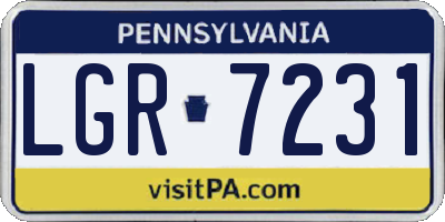 PA license plate LGR7231