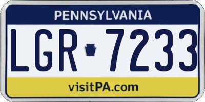 PA license plate LGR7233