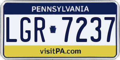 PA license plate LGR7237