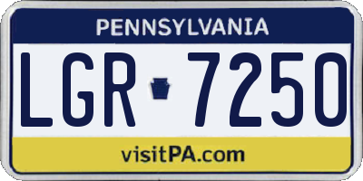 PA license plate LGR7250