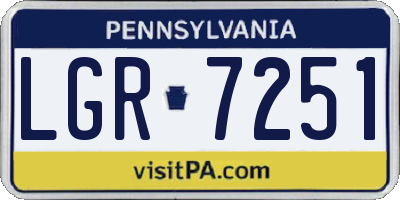 PA license plate LGR7251
