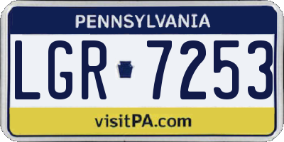 PA license plate LGR7253