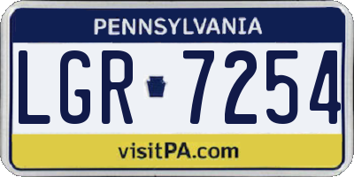 PA license plate LGR7254